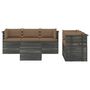 Voir la diapositive 3 : VIDAXL Salon palette de jardin 6 pcs avec coussins Bois de pin massif