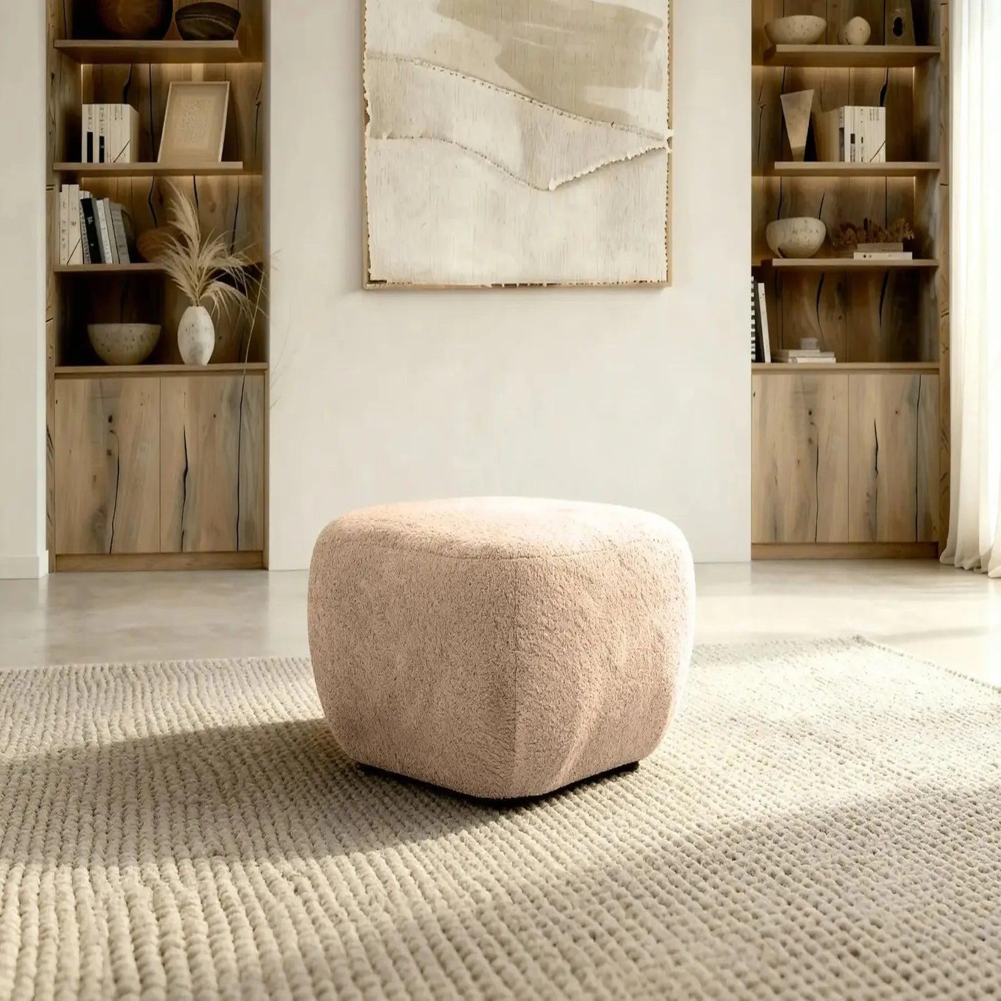 Voir la diapositive 3 : CASANOVA PARIS Santiago - pouf tissu bouclette