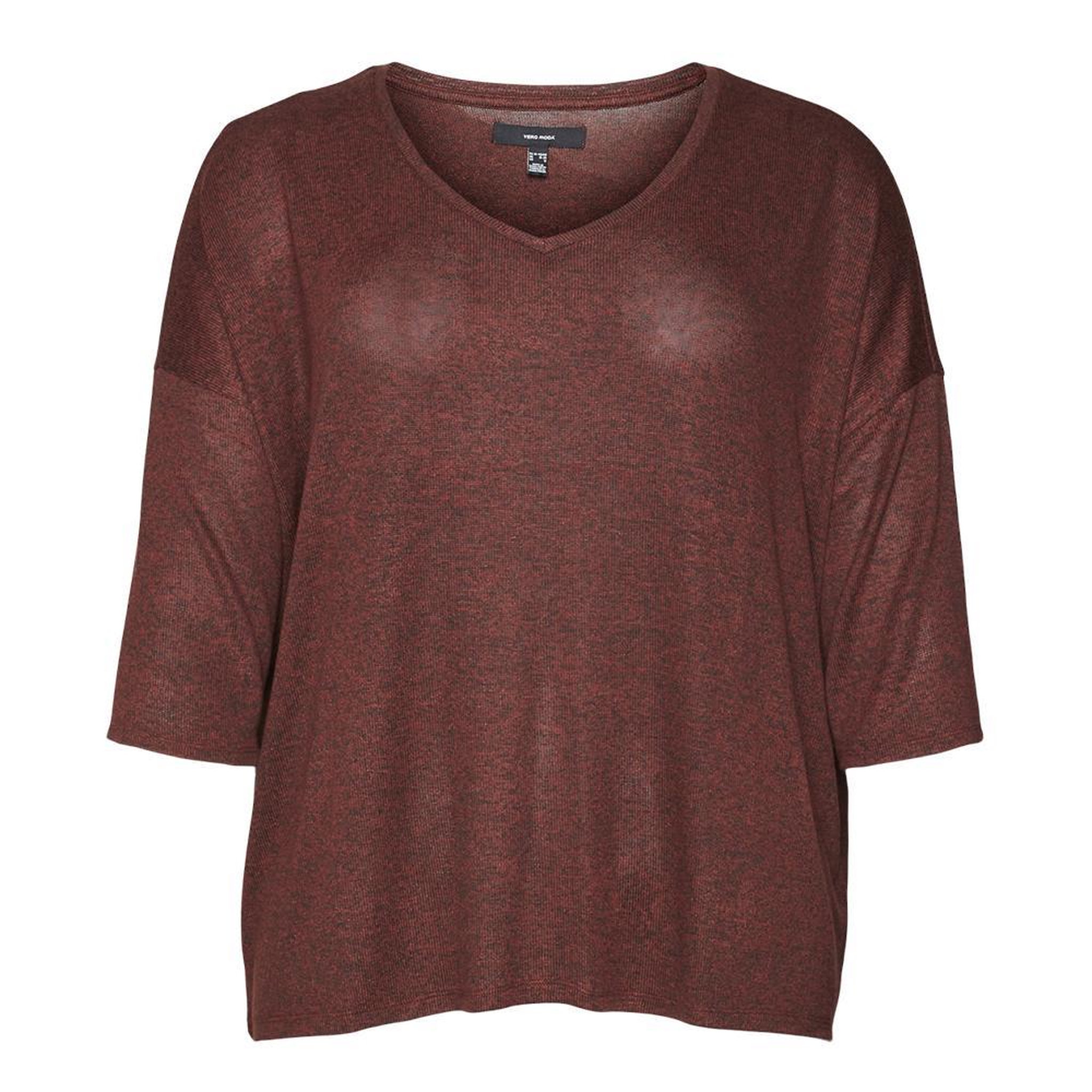 Vero Moda Pull  Femme Vero Moda Curve Brianna 3/4. Coloris disponibles : Rouge