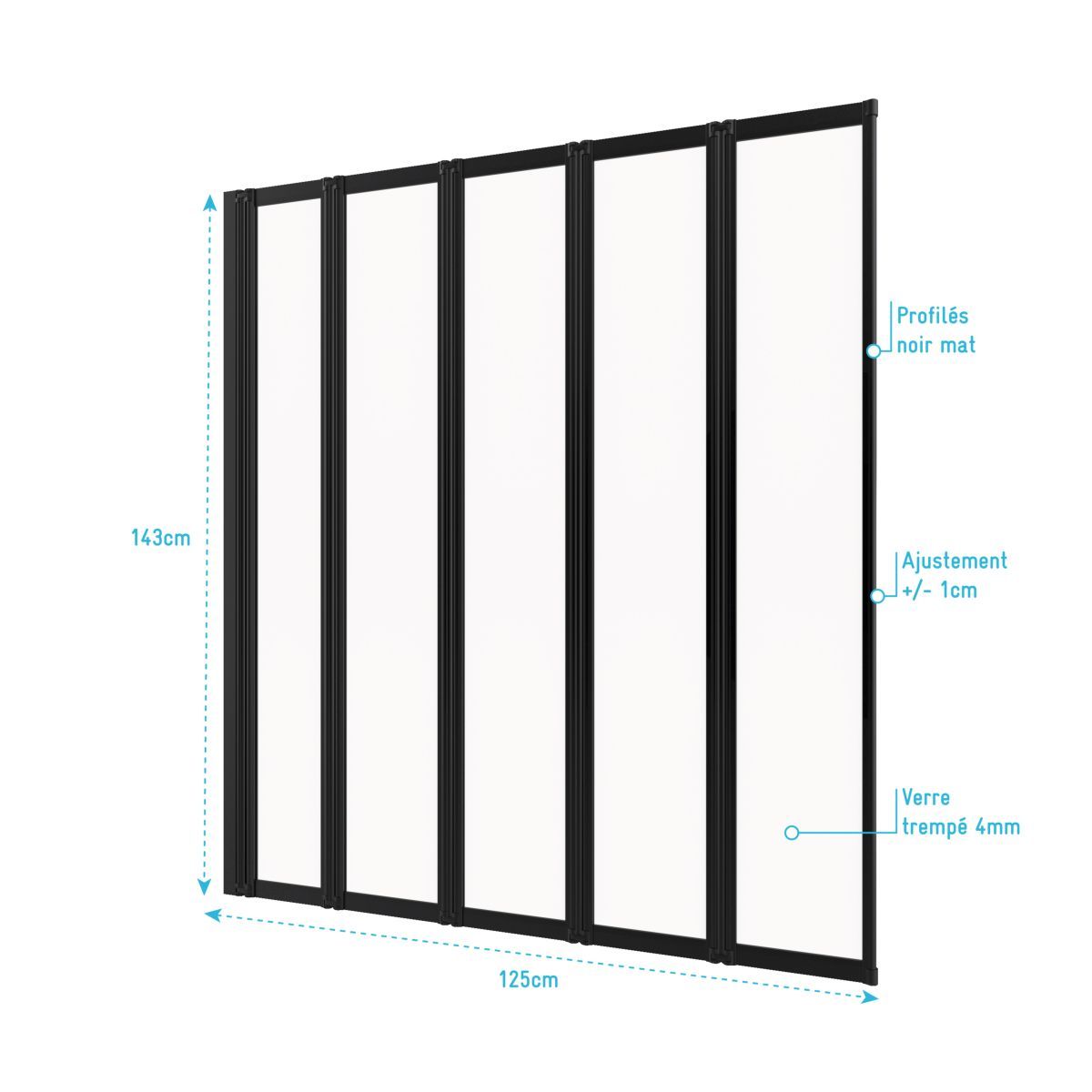 Pare baignoire FIVE BLACK