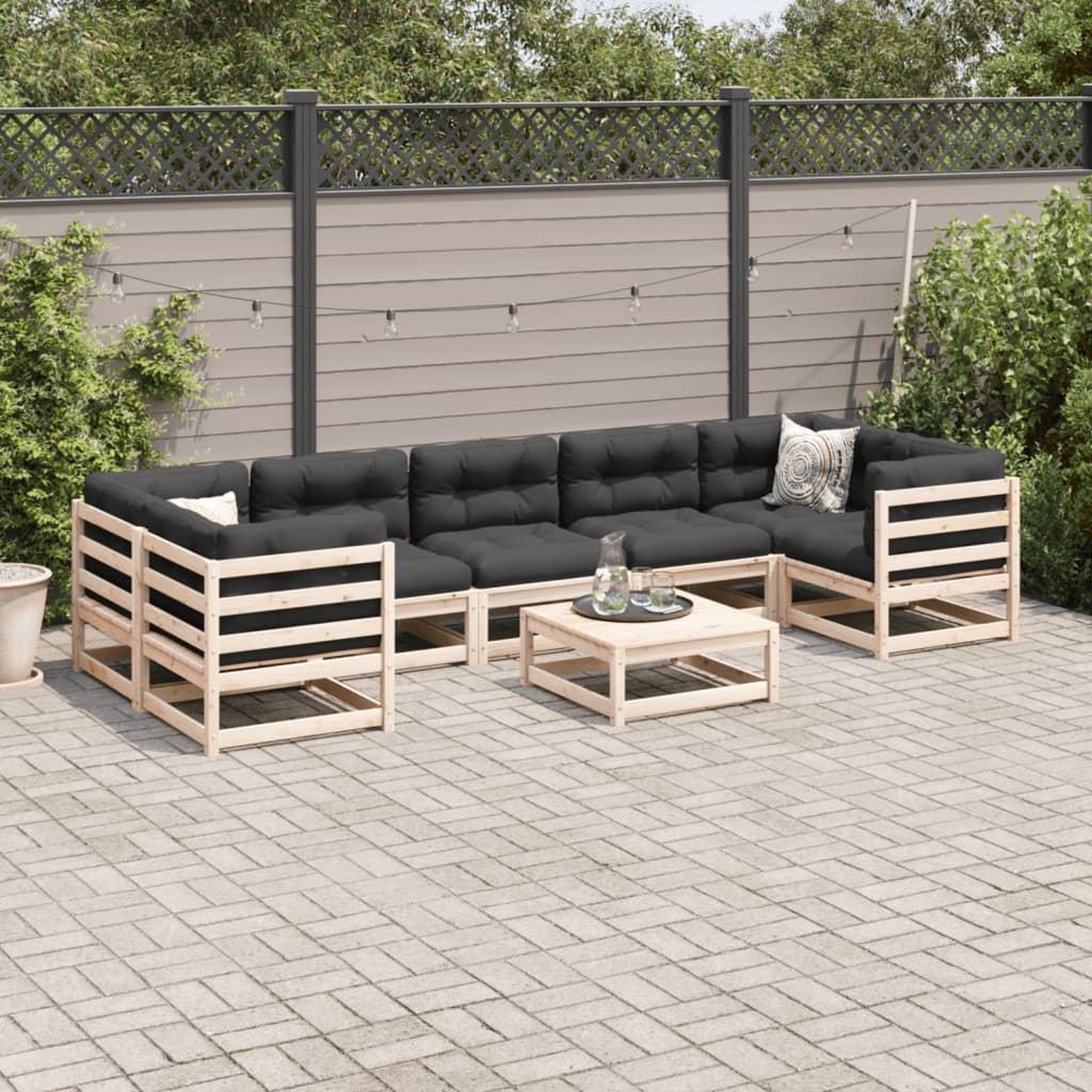 Voir la diapositive 3 : VIDAXL Salon de jardin 8 pcs bois de pin massif