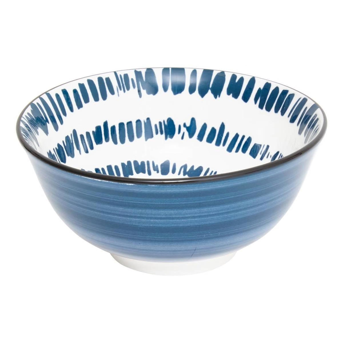 SECRET DE GOURMET Lot de 6 Bols en Porcelaine  Umami Rayon  15cm Bleu