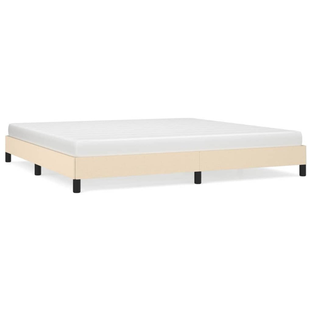 VIDAXL Cadre de lit sans matelas creme 200x200 cm tissu