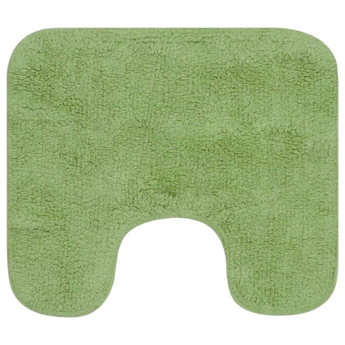 VIDAXL Jeu de tapis de salle de bain 3 pcs Tissu Vert
