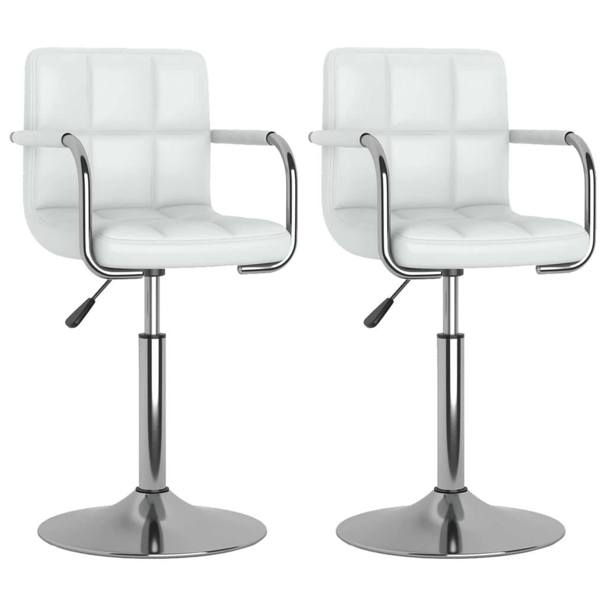 Voir la diapositive 2 : VIDAXL Chaises pivotantes a manger lot de 2 blanc similicuir