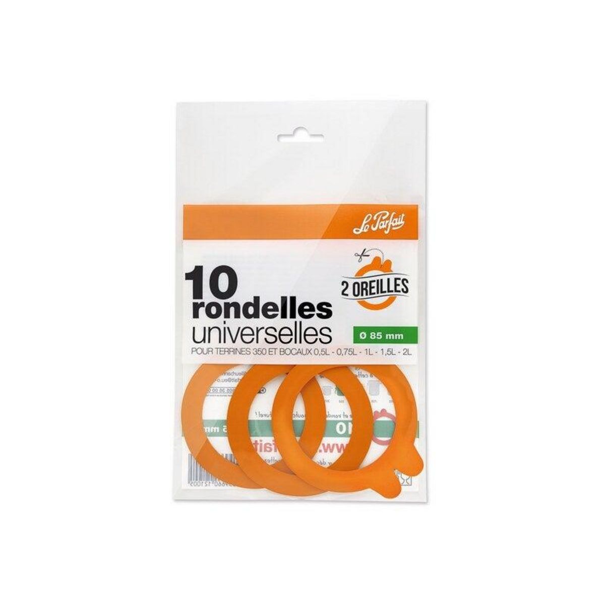 Le parfait Rondelle universelle caoutchouc 2 oreilles D85Mm Le Parfait sac 10