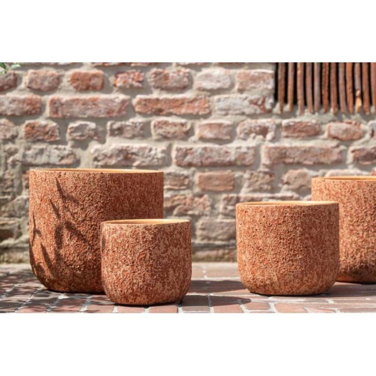 Paris Prix Cache-Pot Design  Rugueux  25cm Terracotta