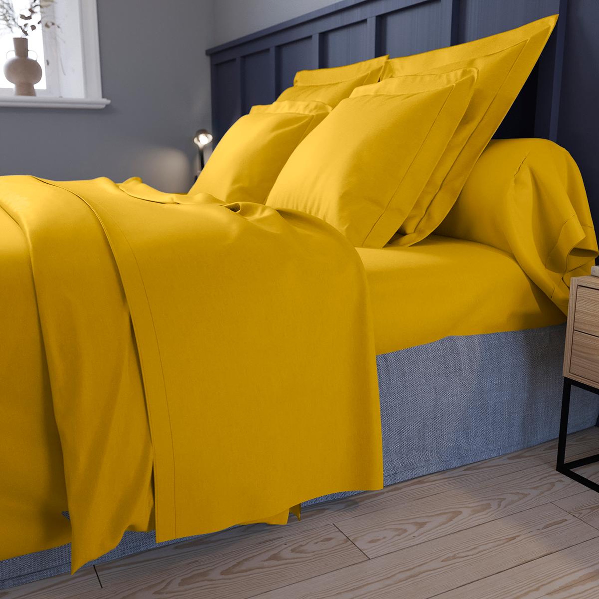 Voir la diapositive 2 : DODO Drap housse partition satin de coton coloris curry
