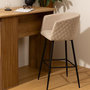 Voir la diapositive 2 : ATMOSPHERA Lot de 2 fauteuils de bar en velours MARLO - Beige