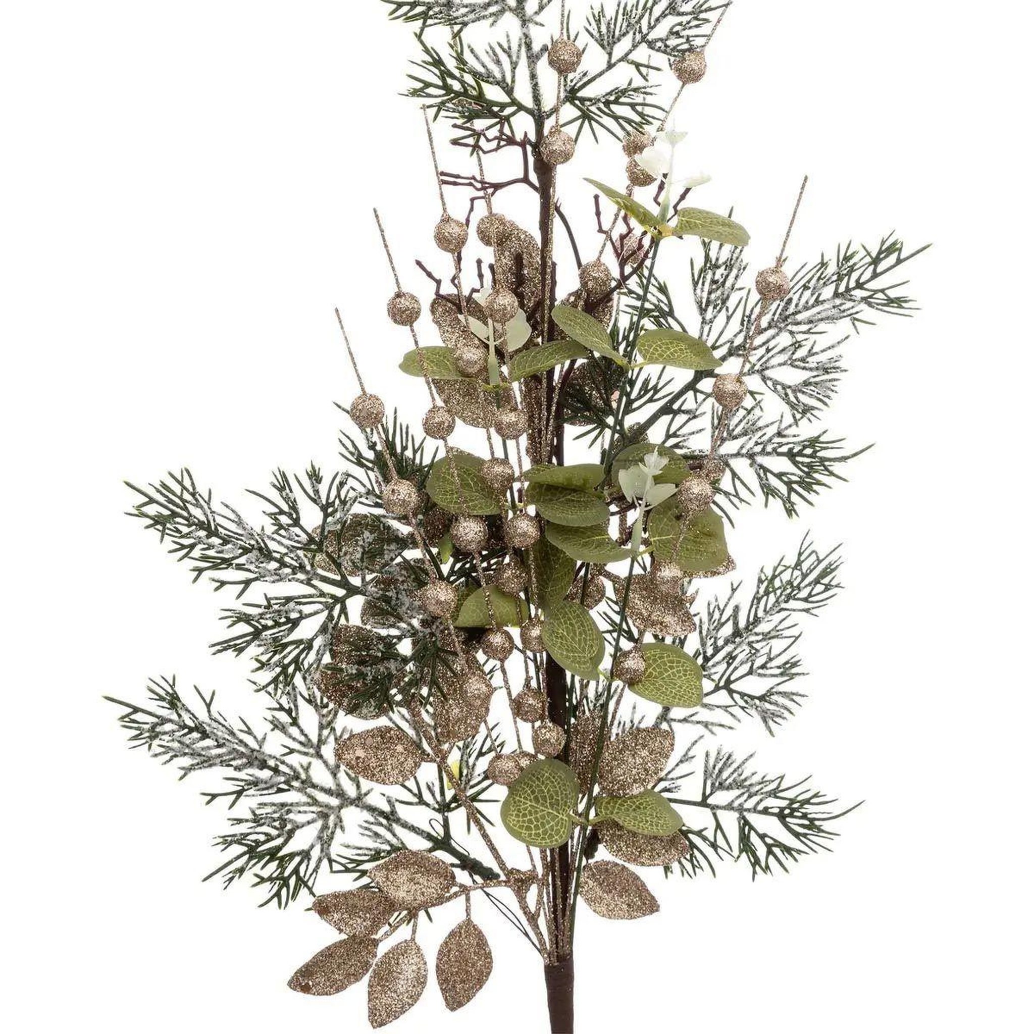 Voir la diapositive 2 : ATMOSPHERA Branche de feuilles  marron glacé  75cm vert & beige