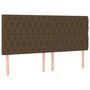 Voir la diapositive 4 : VIDAXL Tete de lit a LED Marron fonce 200x7x118/128 cm Tissu