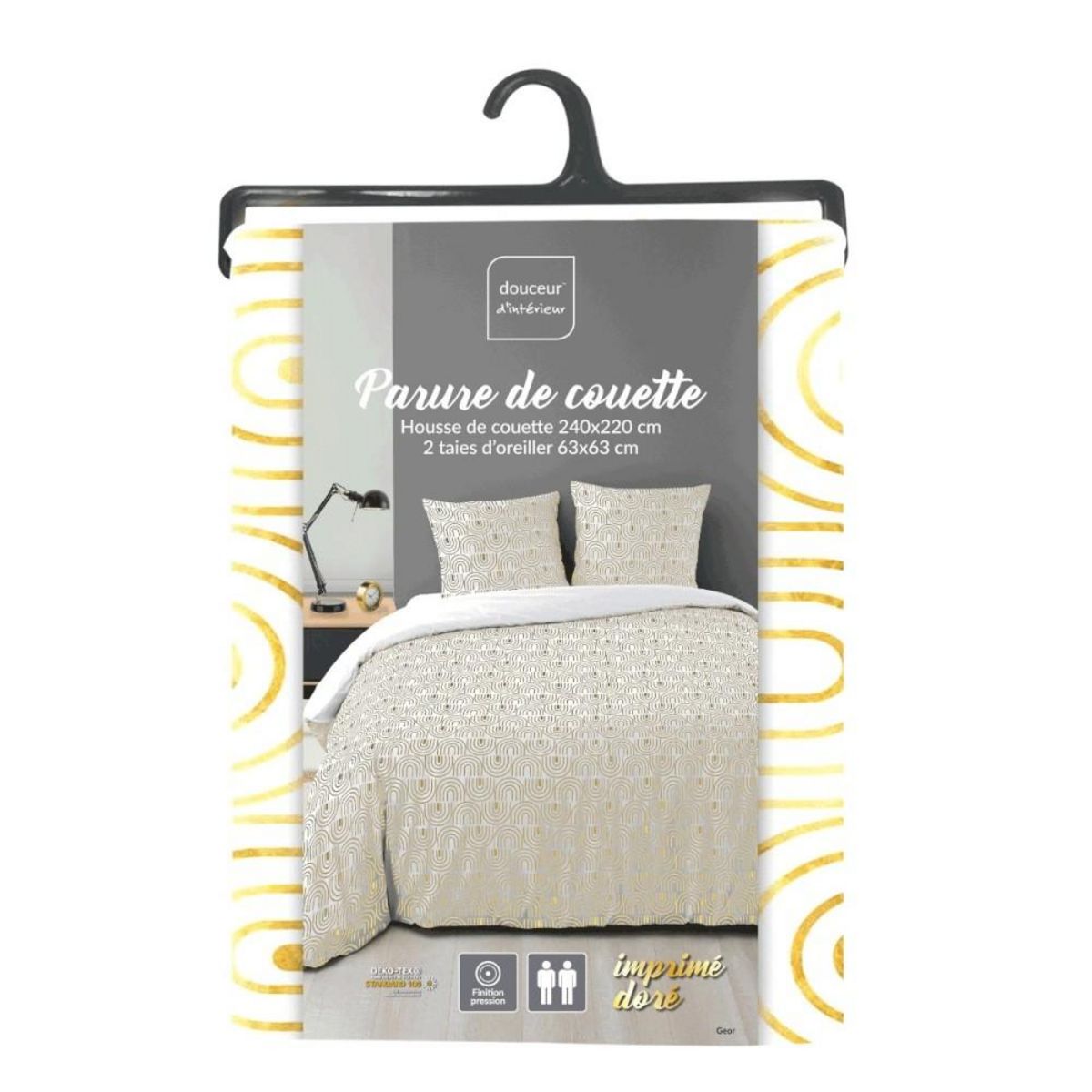 Douceur d'Intérieur Housse de couette 240x220 + 2 taies GEOR microfibre