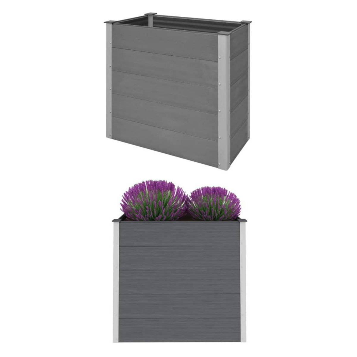 VIDAXL Lit sureleve de jardin WPC 100x50x91 cm Gris