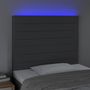 Voir la diapositive 3 : VIDAXL Tete de lit a LED Gris fonce 80x5x118/128 cm Tissu