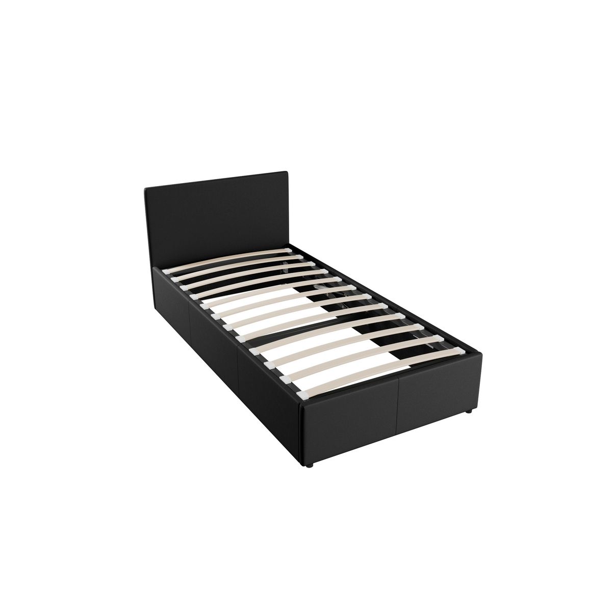 Lit coffre 90x190cm sommier inclus avec tête de lit WILLOW