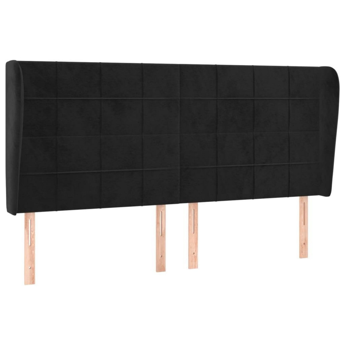 VIDAXL Tete de lit avec oreilles Noir 203x23x118/128 cm Velours