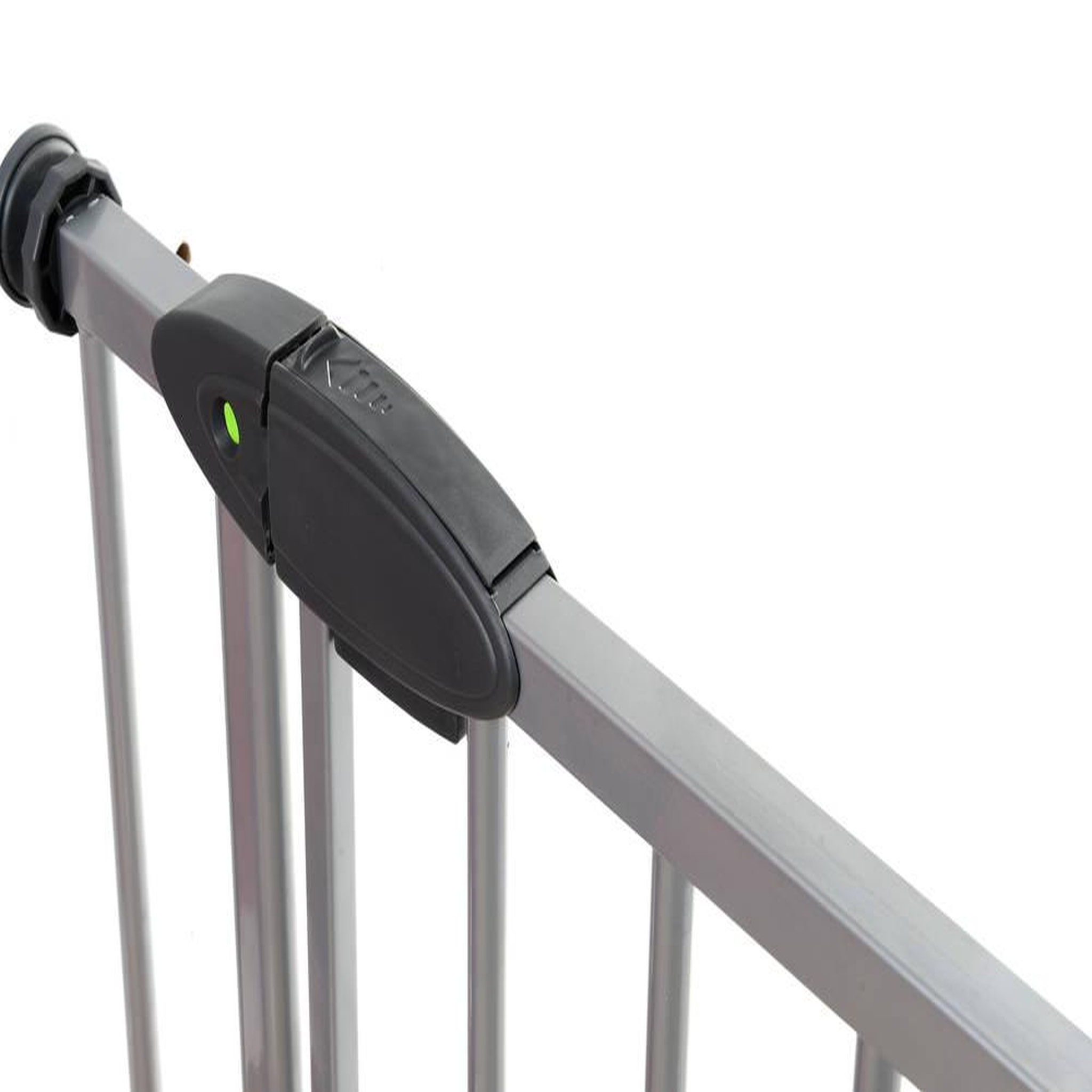 CENTRALE BRICO Barrière métal Roméo, portillon à pression 73-81cm, hauteur 77cm