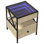 Voir la diapositive 3 : VIDAXL Table de chevet avec LED infini chene sonoma 40x40x51 cm