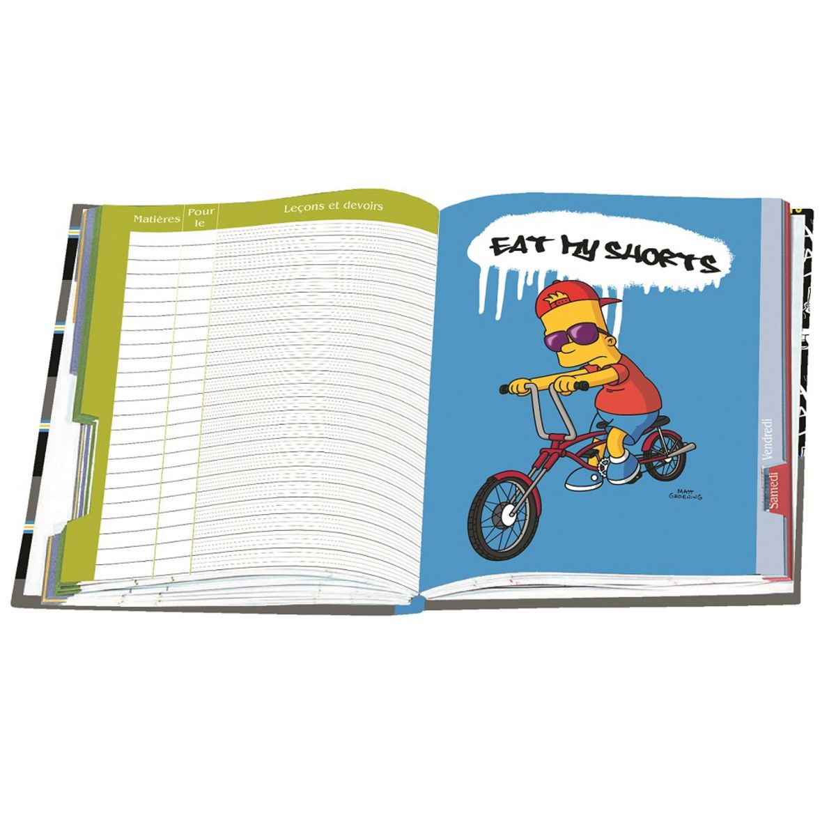 THE SIMPSONS Cahier de texte Simpsons 15.5x21.7cm - Couverture rigide
