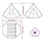 Voir la diapositive 6 : VIDAXL Tente de camping tipi 4 personnes bleu impermeable