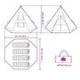 Voir la diapositive 6 : VIDAXL Tente de camping tipi 4 personnes bleu impermeable