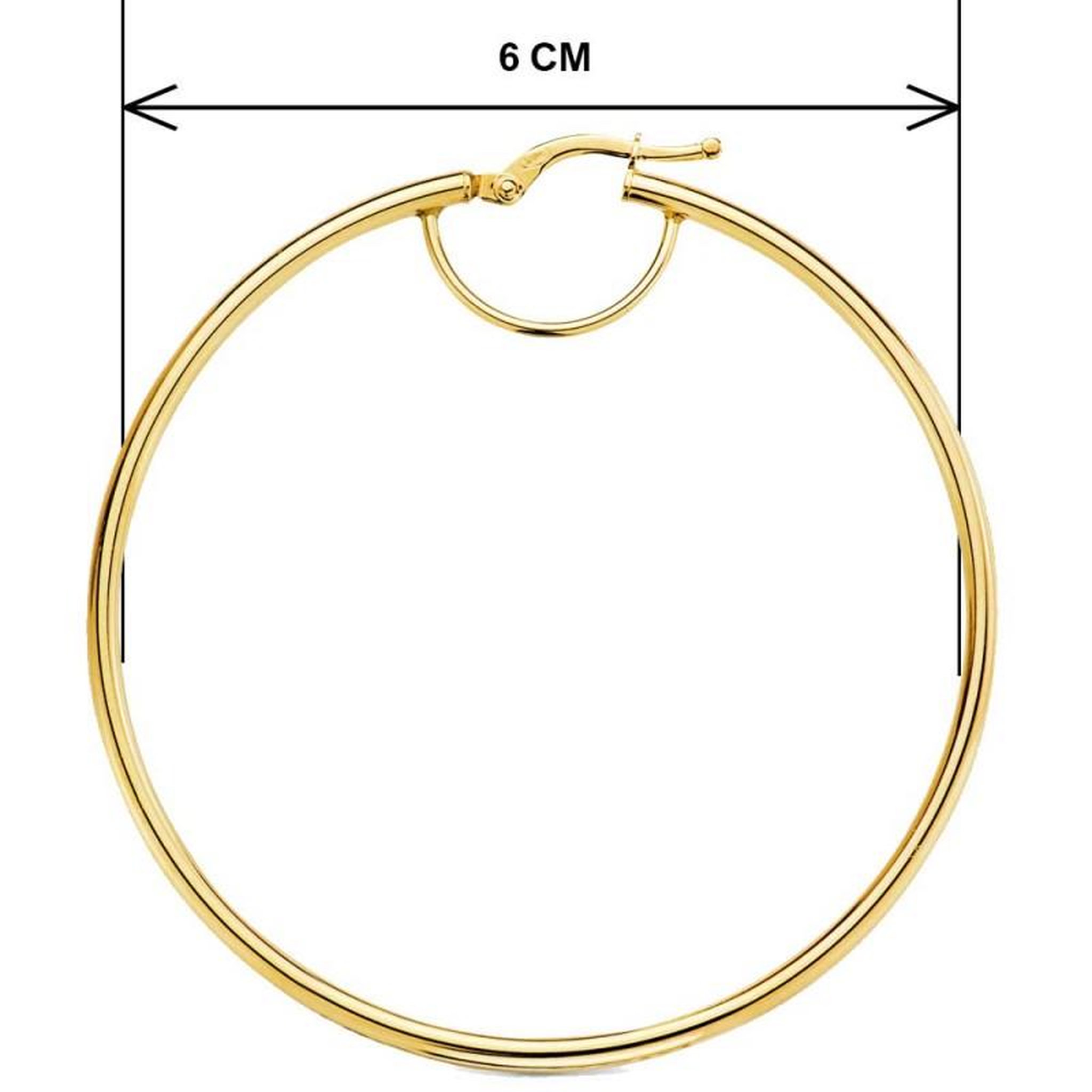 Voir la diapositive 5 : L'ATELIER D'AZUR Boucles d'Oreilles Créoles 6cm - Or Jaune - Femme