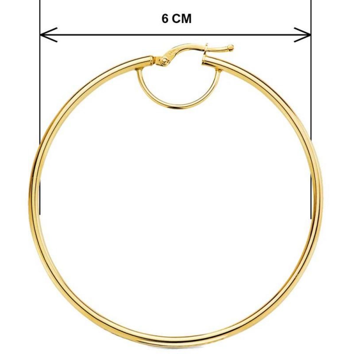 L'ATELIER D'AZUR Boucles d'Oreilles Créoles 6cm - Or Jaune - Femme