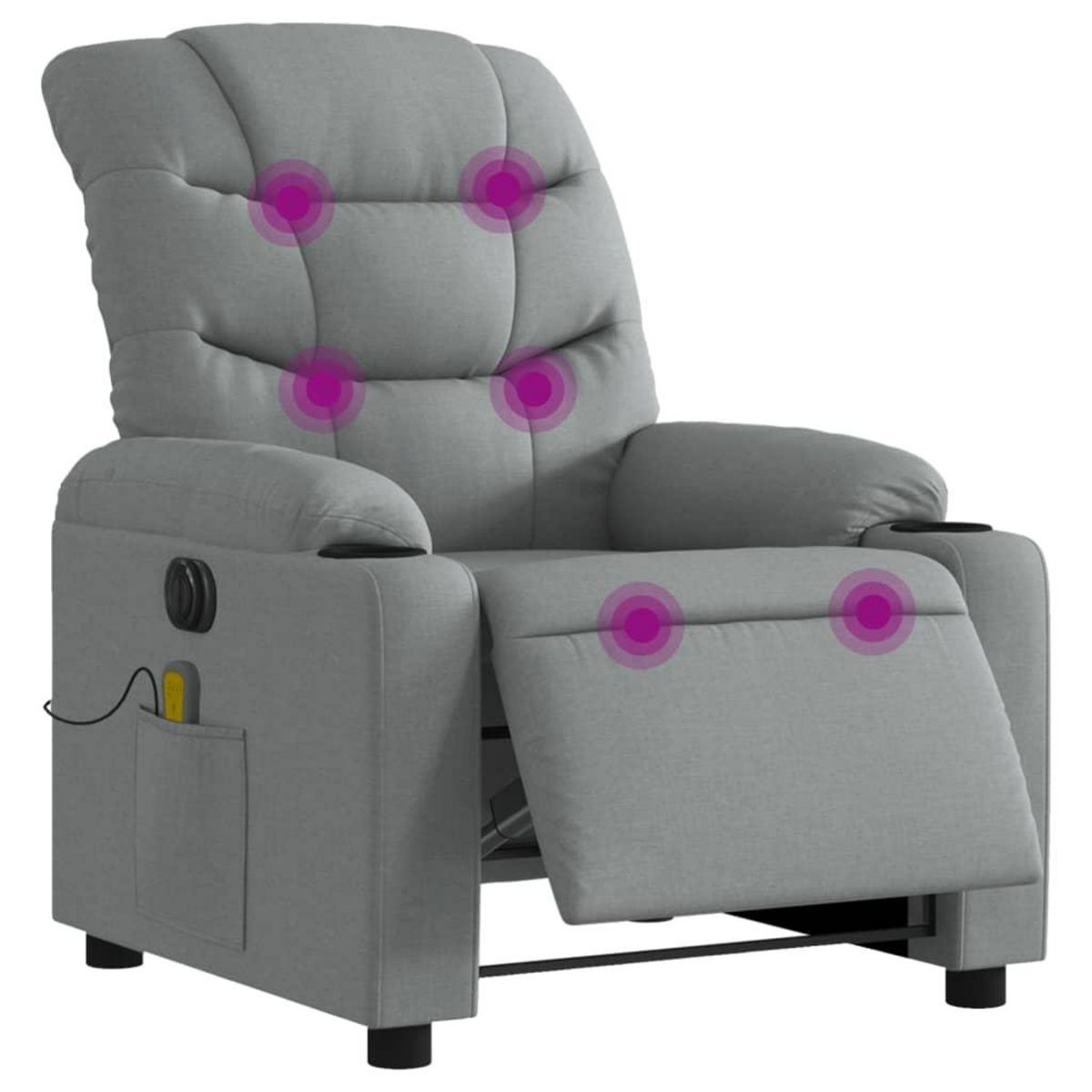 VIDAXL Fauteuil de massage inclinable electrique gris clair tissu