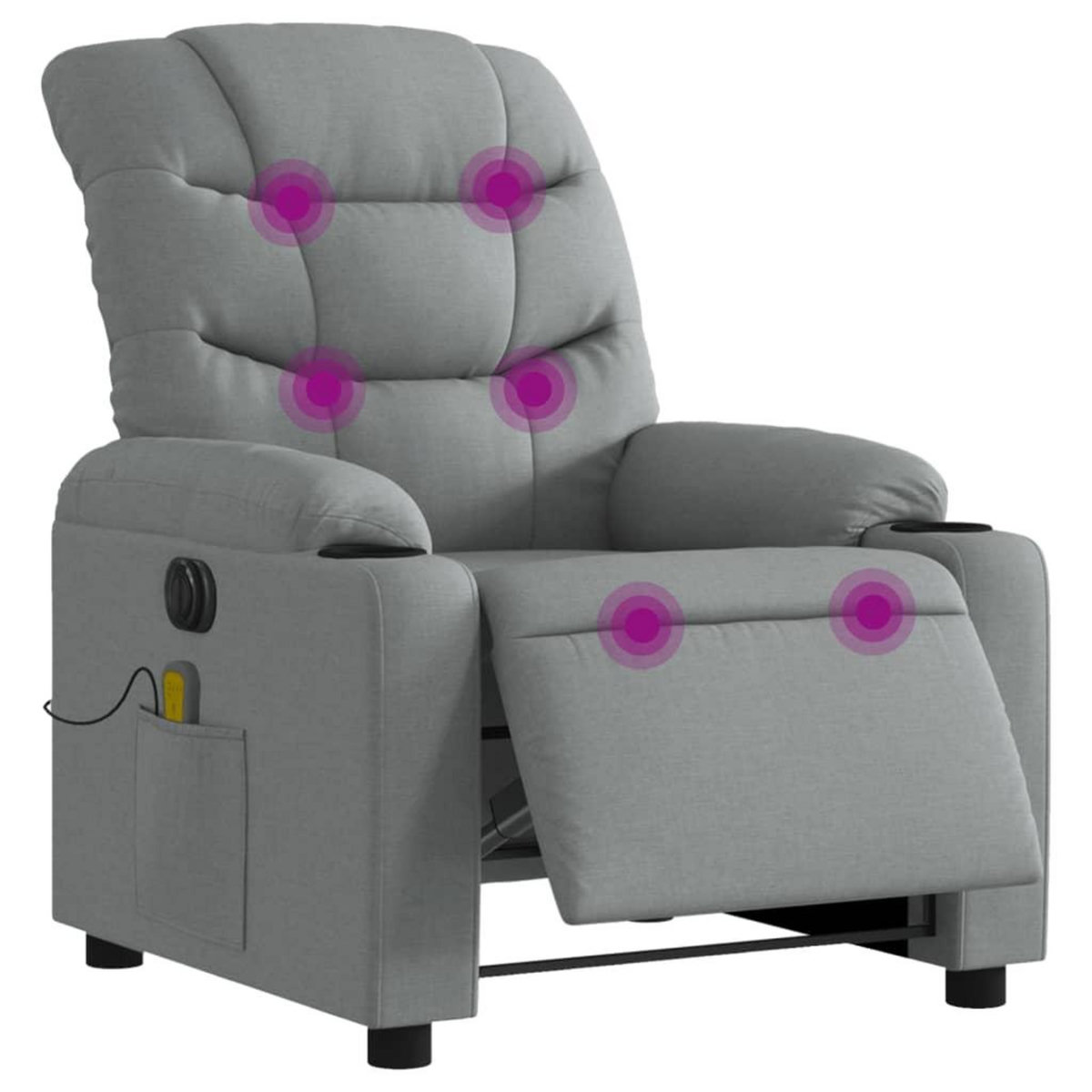 VIDAXL Fauteuil de massage inclinable electrique gris clair tissu