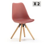 VS VENTA-STOCK Set de 2 chaises Salle à Manger Jeff Style Nordique Rouge, 54 cm x 49 cm x 84 cm