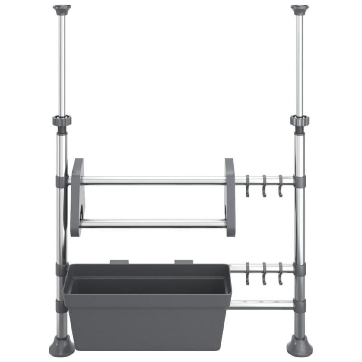 VIDAXL Organisateur de cuisine réglable Aluminium