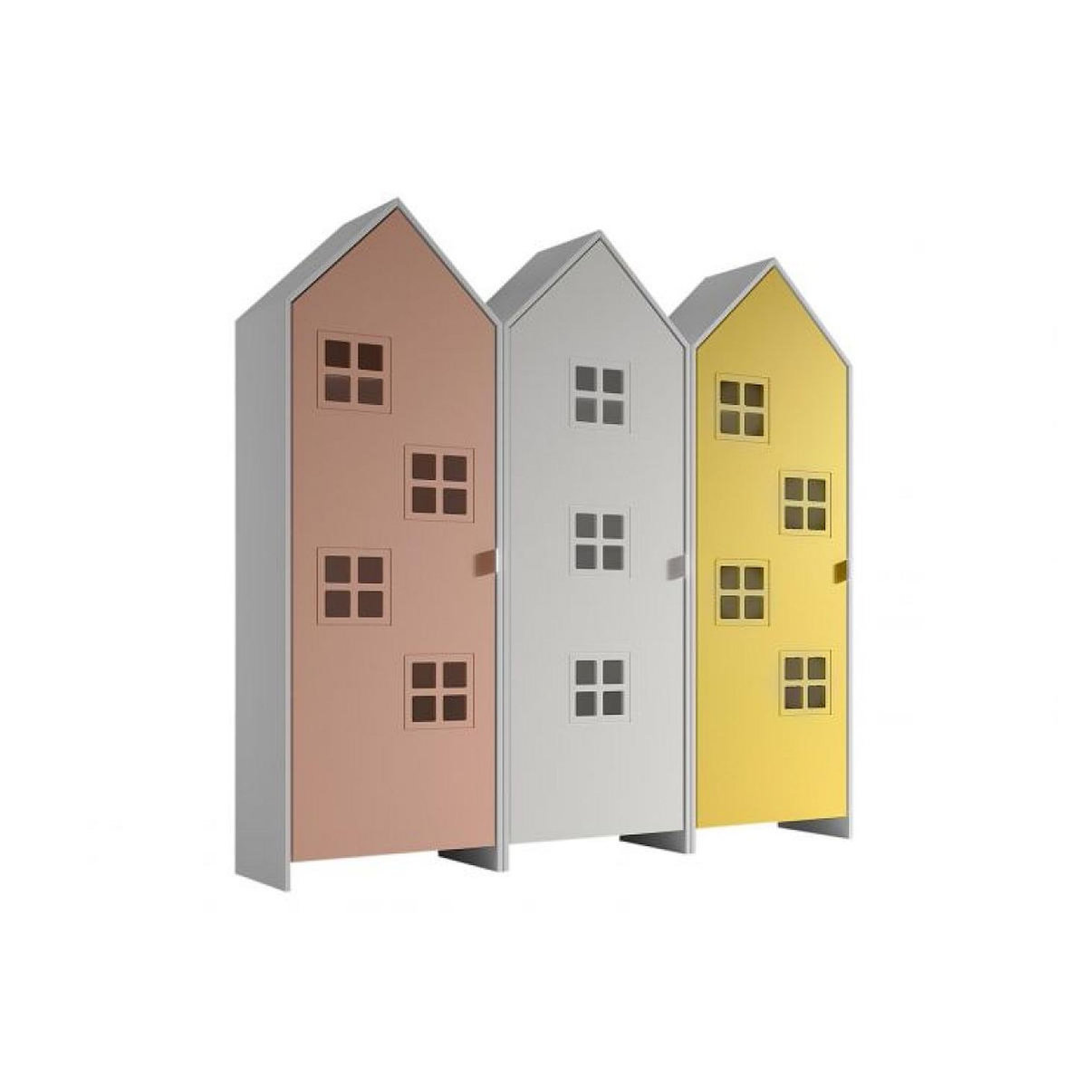 Vipack Combinaison D'armoires 3 Parties Casami Bruges rose blanc jaune