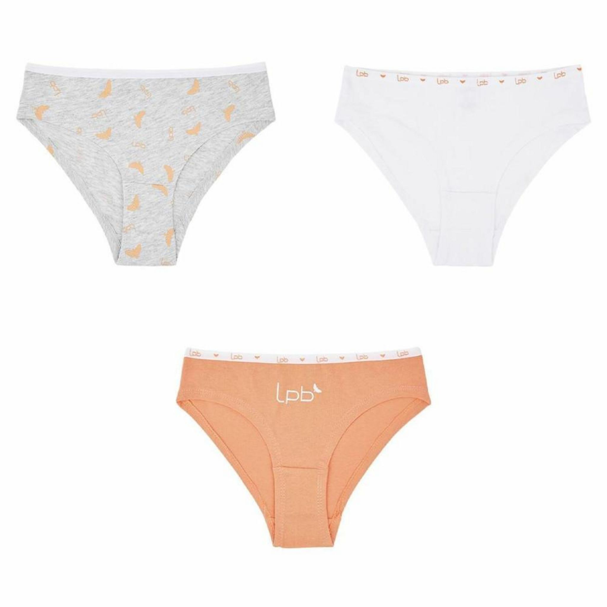 LES PETITES BOMBES Lot x3 Culottes /Blanche/Grise Femme Les Petites Bombes. Coloris disponibles : Orange