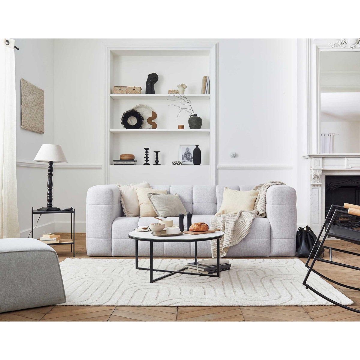 LISA DESIGN Suzano - canapé 3 places - en tissu