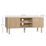 Voir la diapositive 3 : HOMCOM Meuble TV banc TV design Urban Craft - 2 portes coulissantes, 2 niches - piètement cylindrique - panneaux particules aspect bois clair