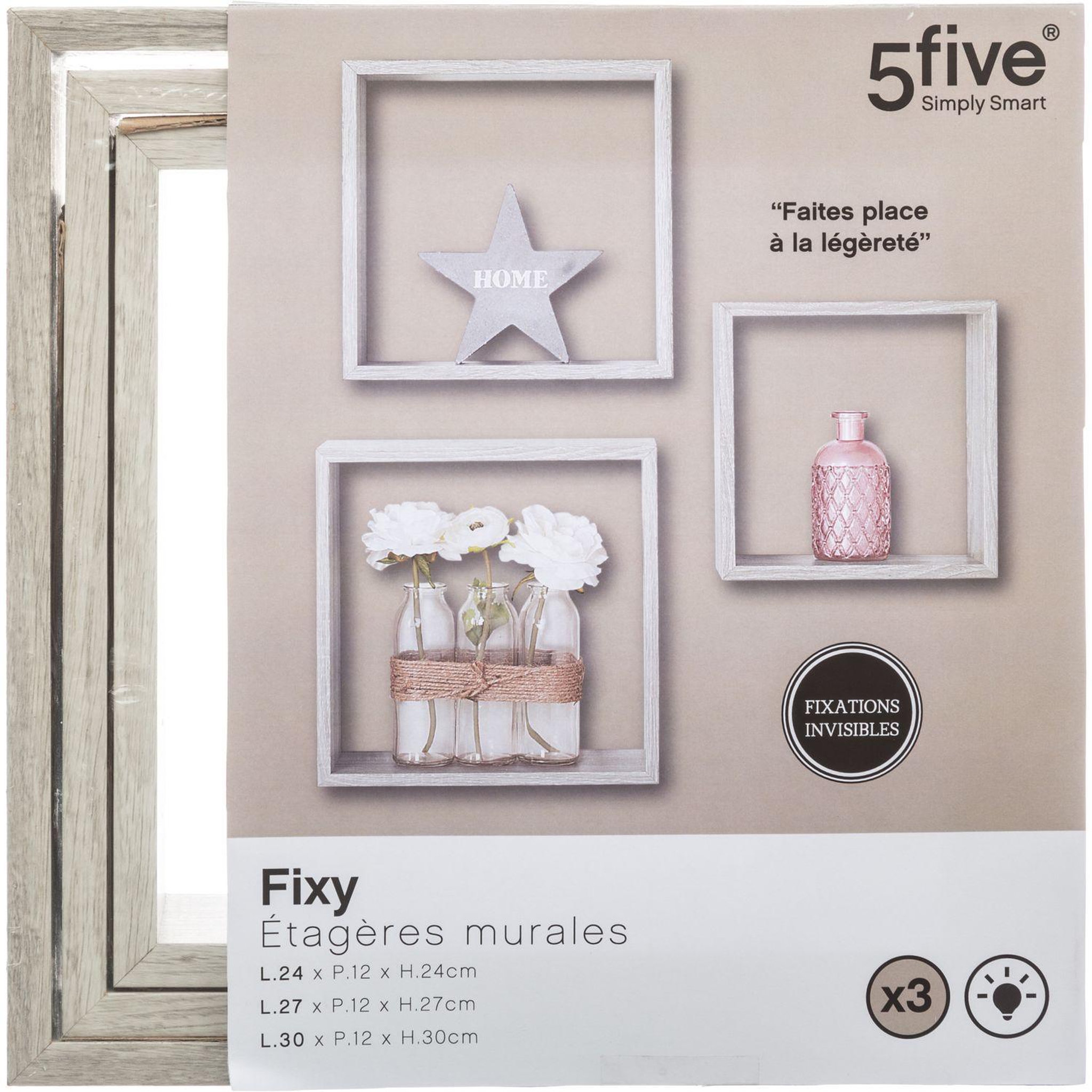 Voir la diapositive 2 : FIVE Lot de 3 Etagères Fixy Cub