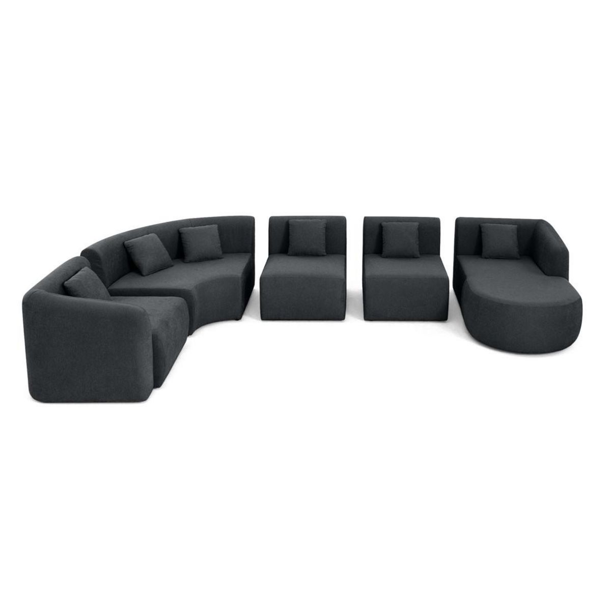 LISA DESIGN Ikare - canapé modulable d'angle droit - 6 places - en tissu