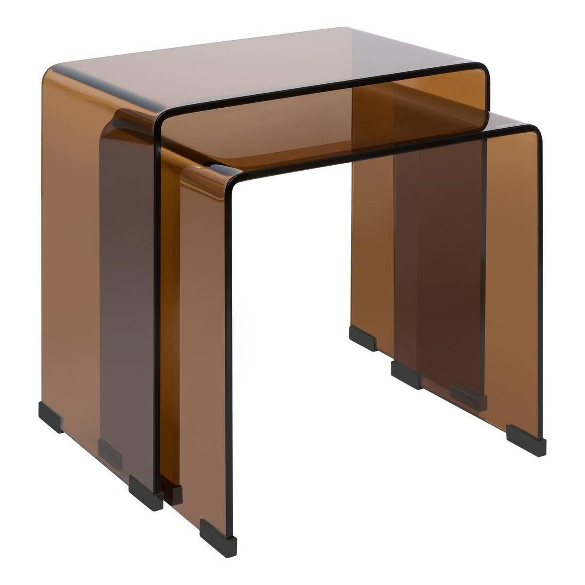 ATMOSPHERA Lot de 2 tables d'appoint gigognes  lenia  47cm ambre