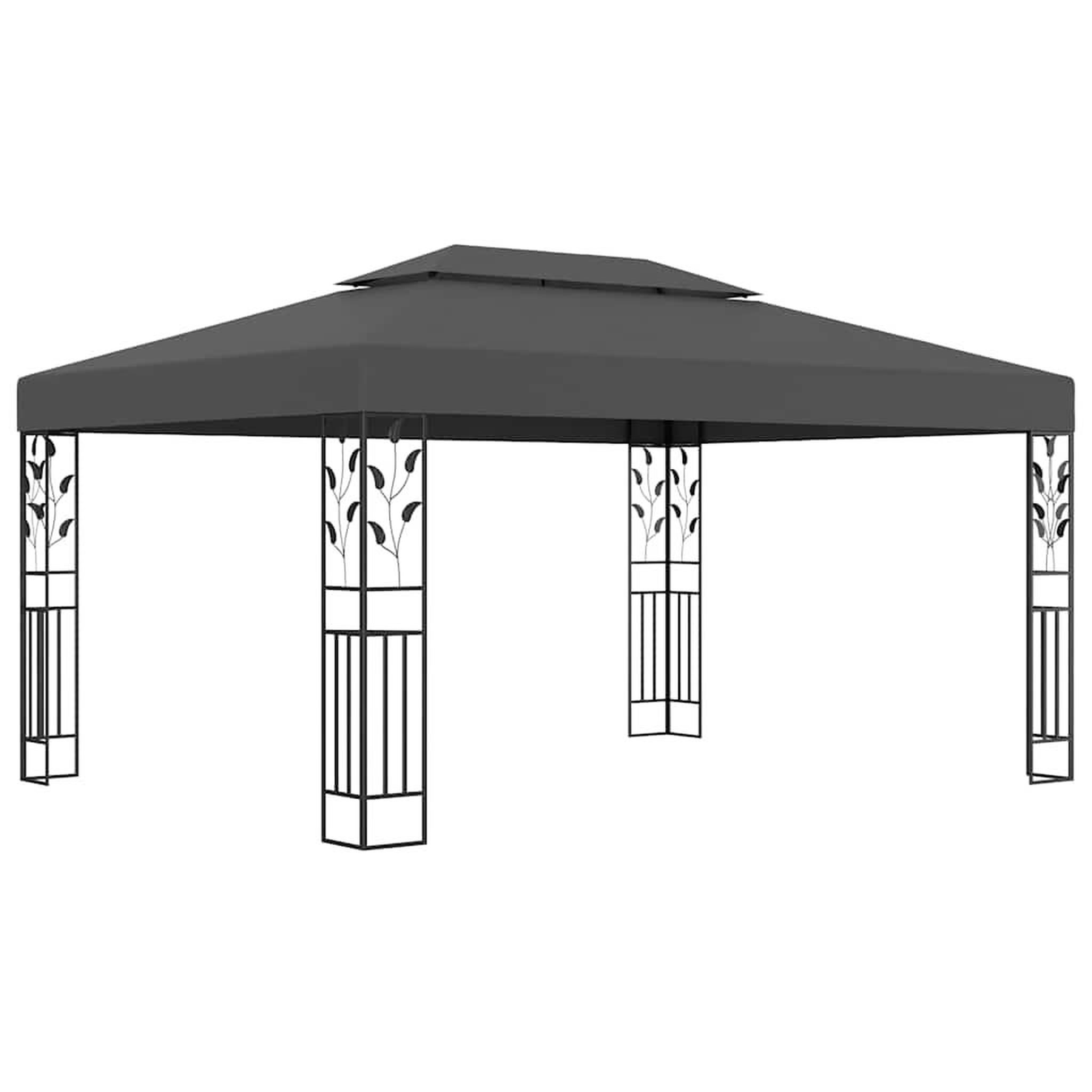 Voir la diapositive 3 : VIDAXL Tonnelle avec double toit et lumieres led 3x4 m anthracite
