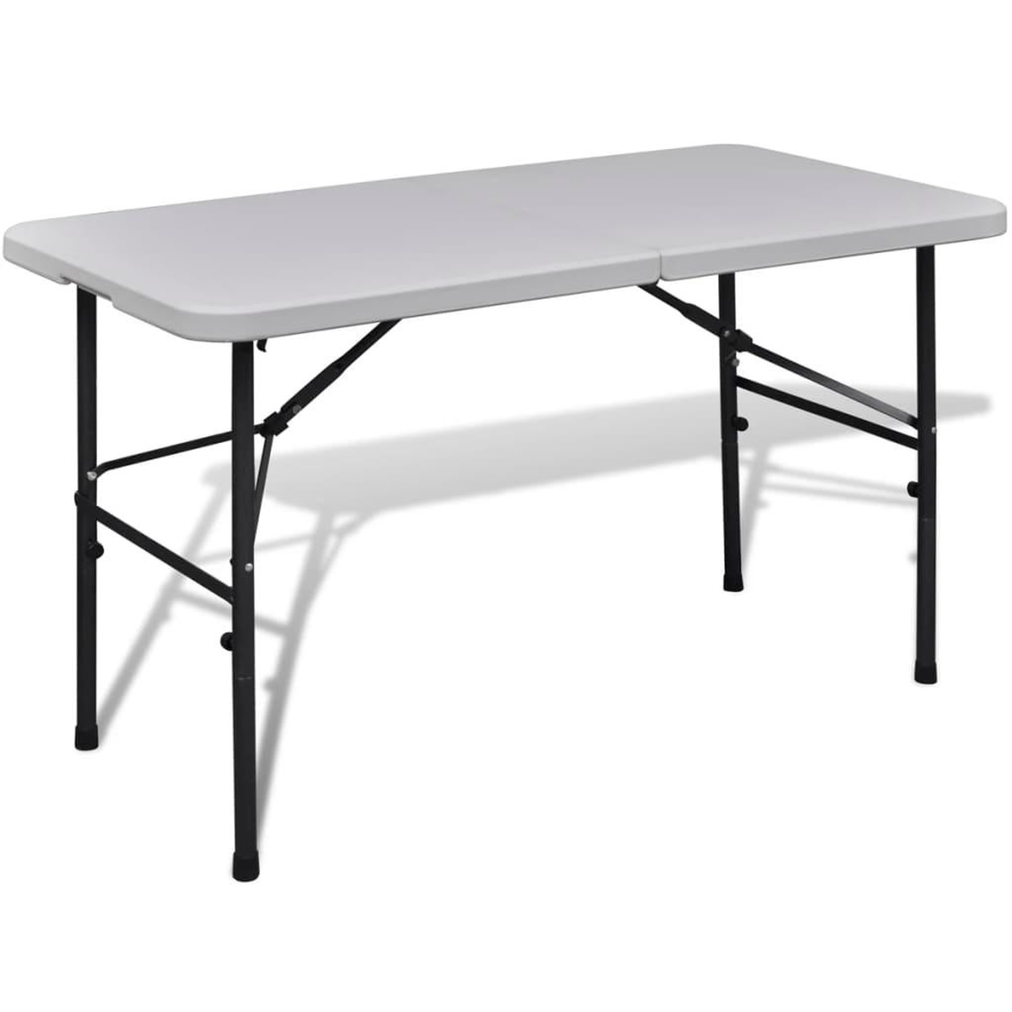 VIDAXL Table de jardin pliable 122 cm blanche en hdpe