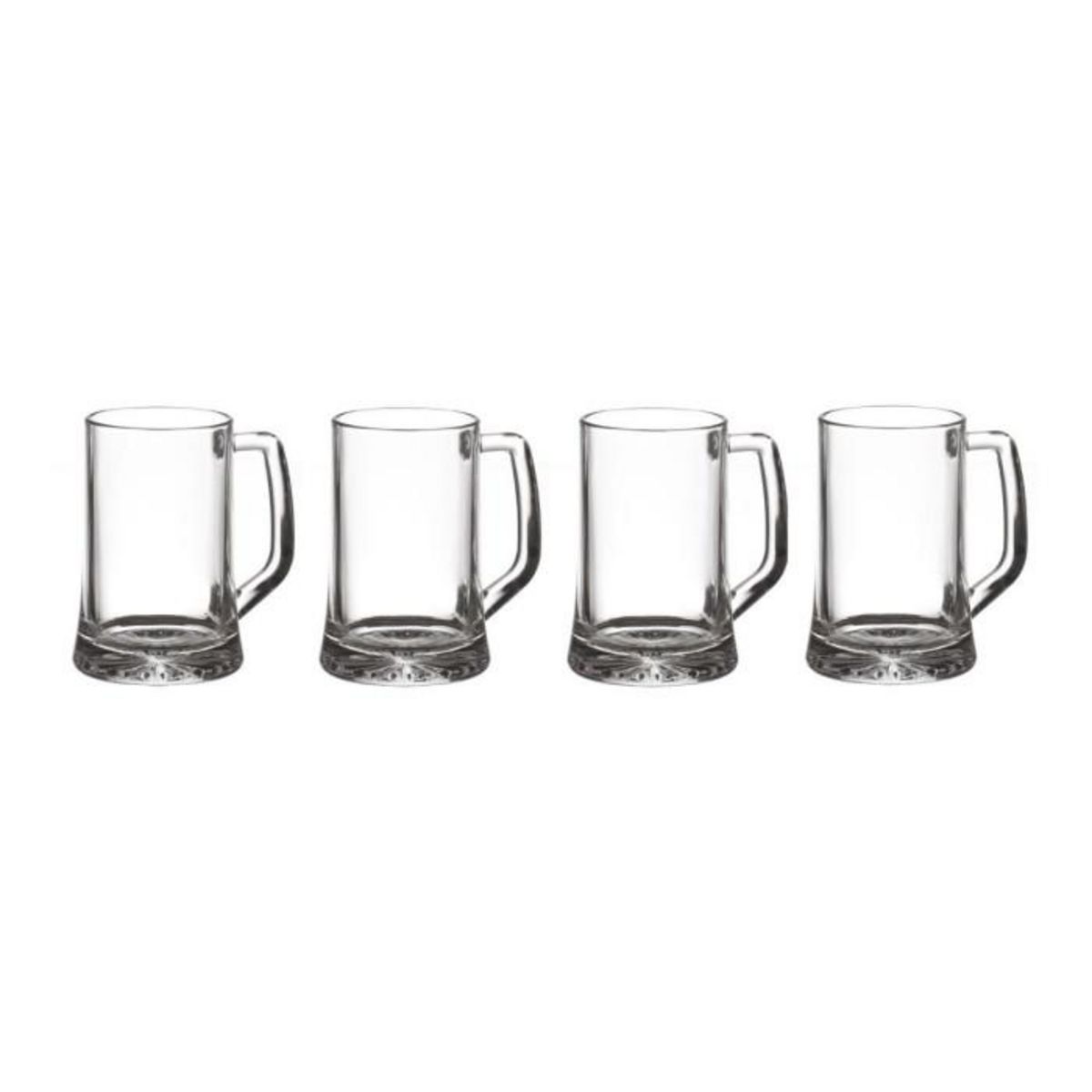 SECRET DE GOURMET Lot de 4 Verres à Bières  Anse  32cl Transparent