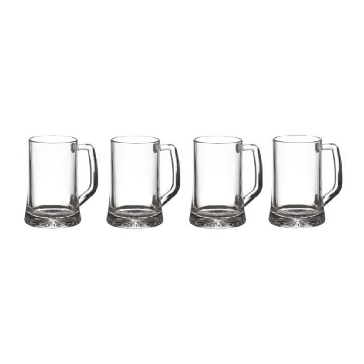 SECRET DE GOURMET Lot de 4 Verres à Bières  Anse  32cl Transparent