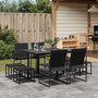 Voir la diapositive 1 : VIDAXL Ensemble a manger de jardin 9 pcs noir textilene