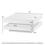 Voir la diapositive 4 : MERAX Table Basse Carrée Blanche Brillante Avec Plateau Pivotant Et Lumière LED 16 Couleurs, 70x70x36 Cm