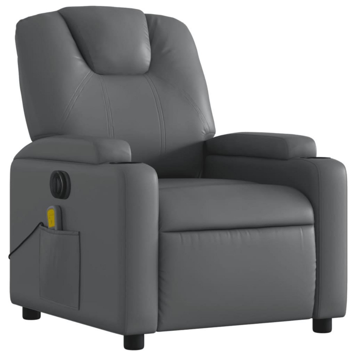 VIDAXL Fauteuil de massage inclinable electrique gris similicuir