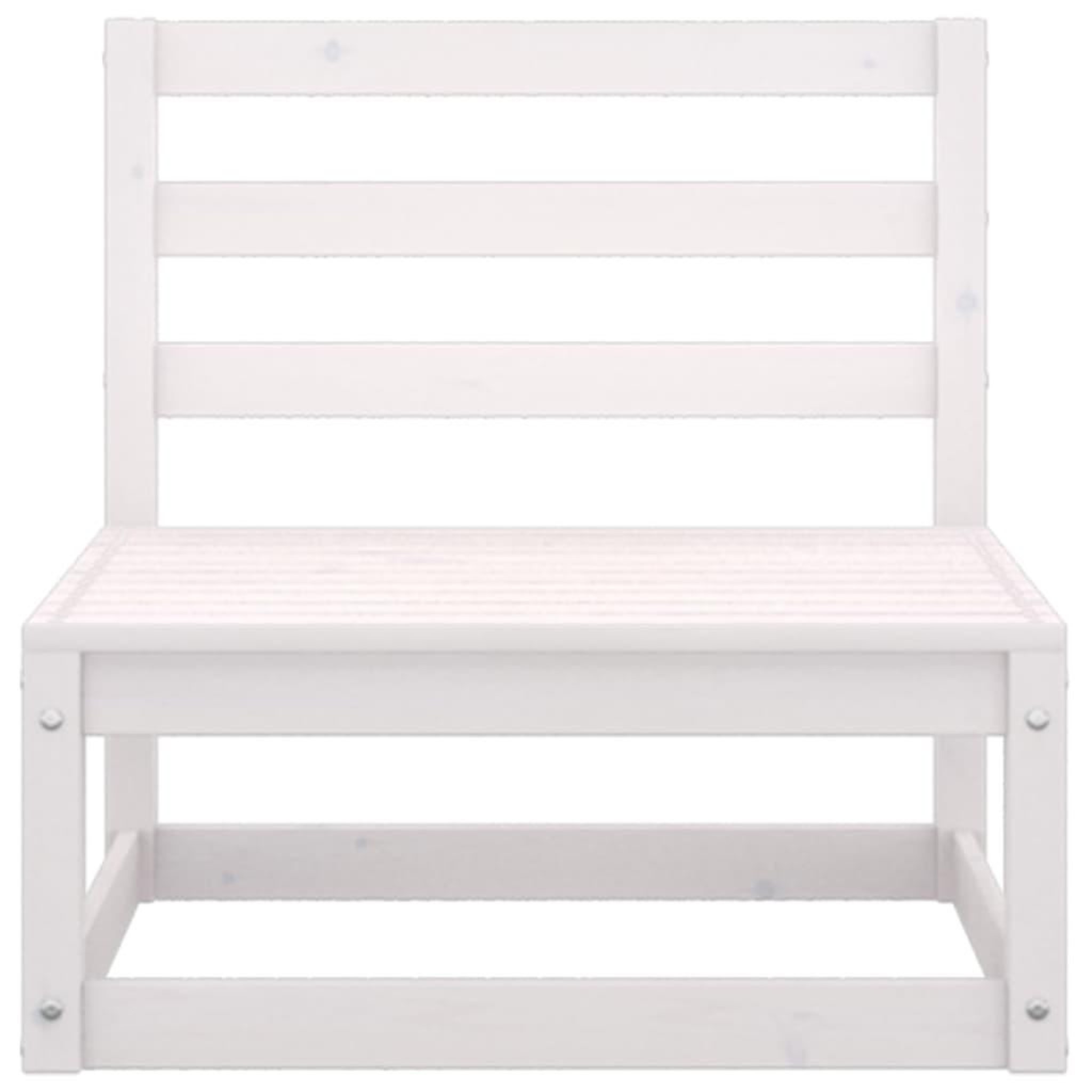 Voir la diapositive 5 : VIDAXL Salon de jardin 3 pcs Blanc Bois de pin massif