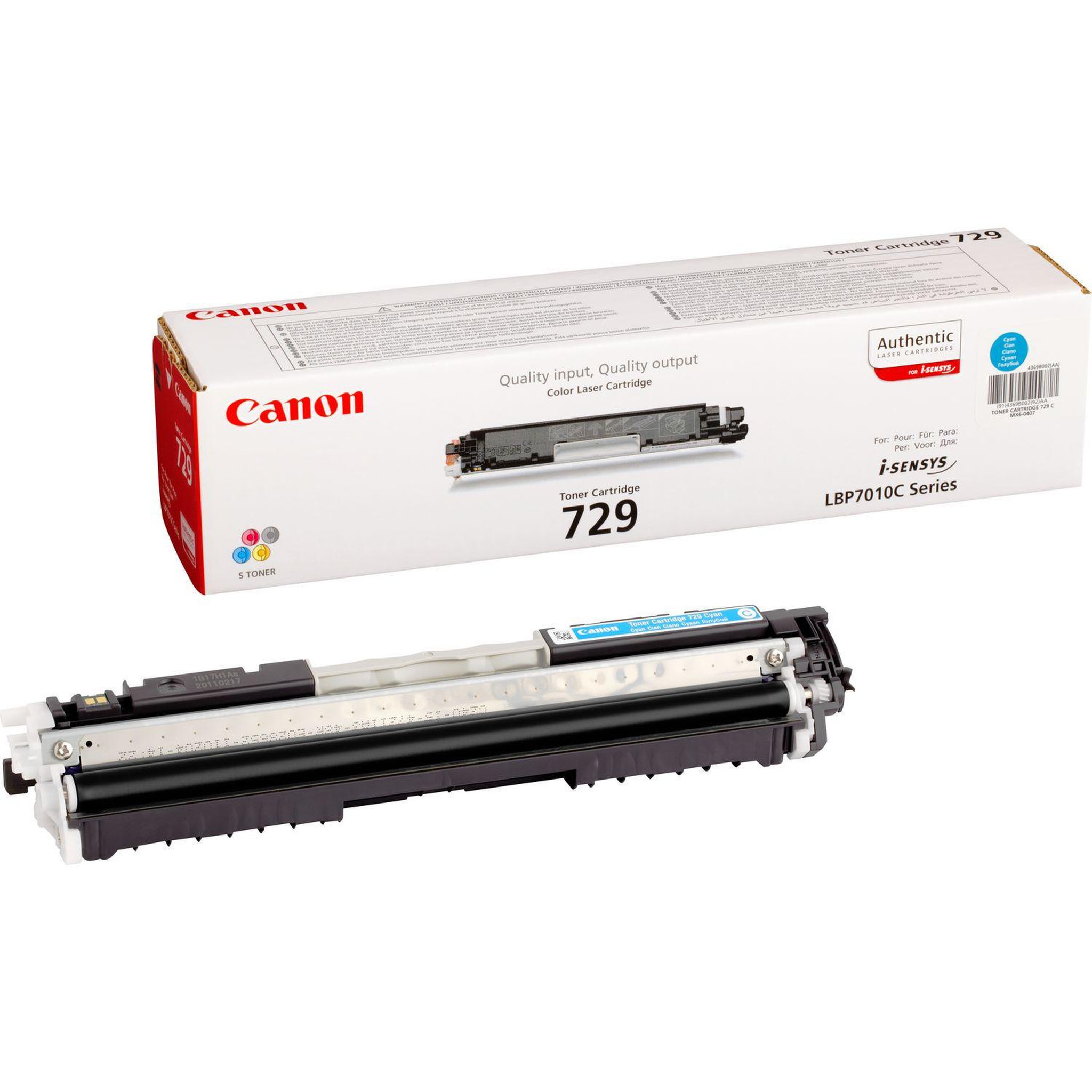 Voir la diapositive 2 : Canon Toner Canon 729 C - Cyan - Original - Pour i-SENSYS LBP7010C et LBP7018C