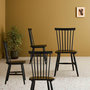 Voir la diapositive 2 : SWEEEK Lot de 4 chaises noires à barreaux en bois d'hévéa. ROMIE. L 50.8 x P 44.2 x H 90cm