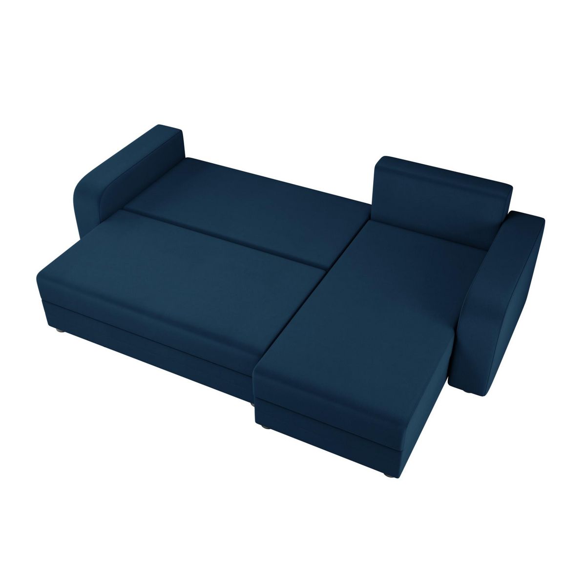 BEST MOBILIER Harvey - canapé d'angle réversible 4 places convertible avec coffre en velours