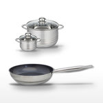 ELO Lot Poêle 24cm & 2 Faitouts 12/20cm Elo Profi Therm Platinum